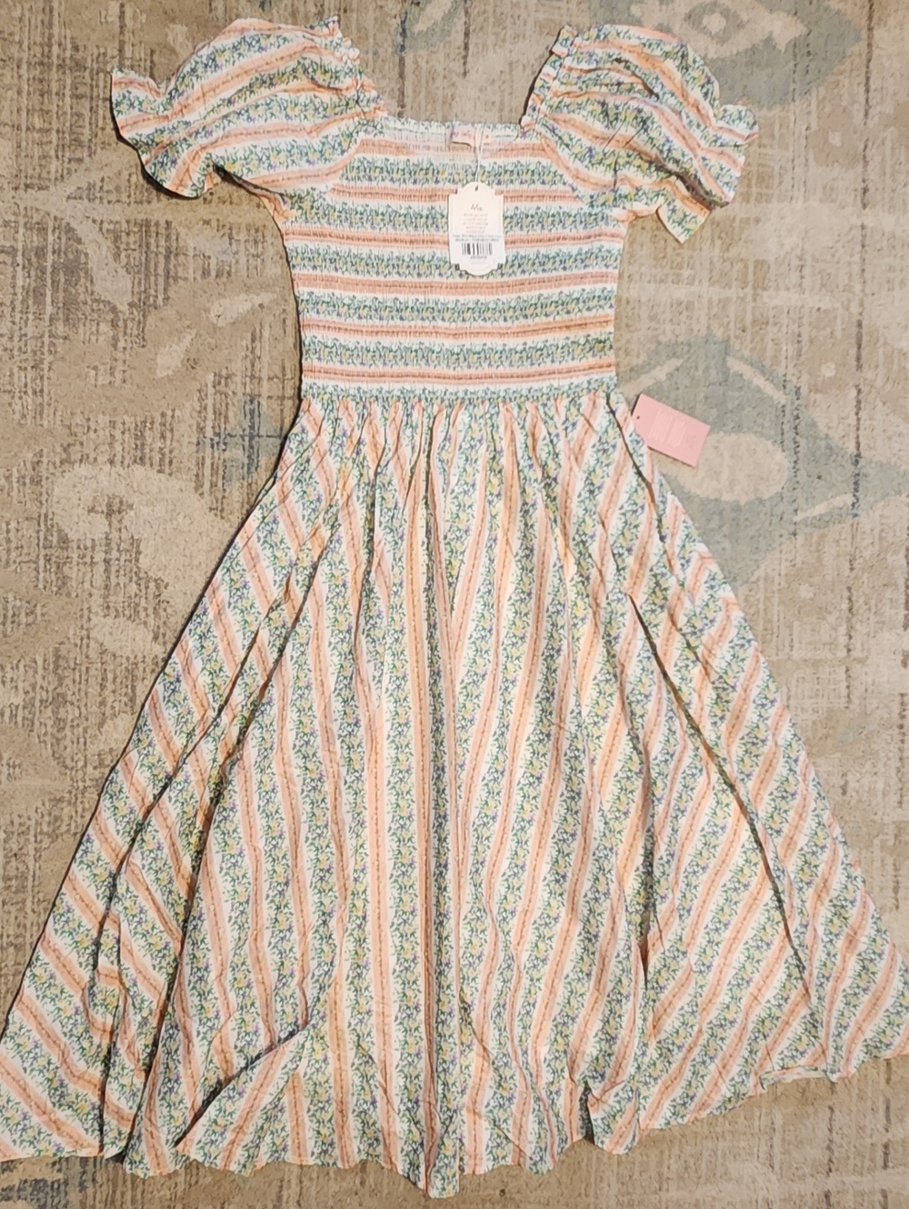 Ivy City Co Teagan Dress in Floral Stripe. Size M. NWT